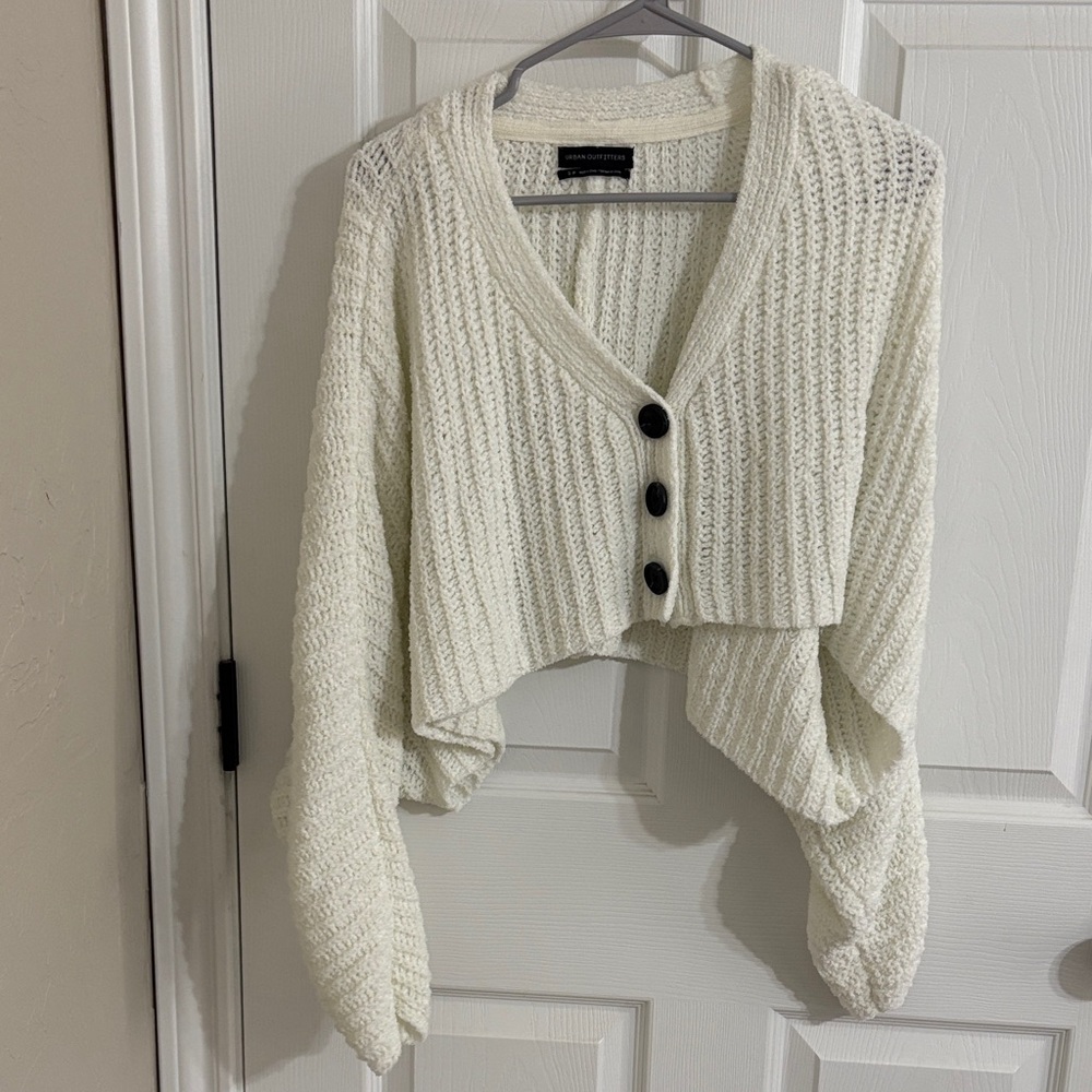 Urban Outfitters Cream Knit Crop Cardigan